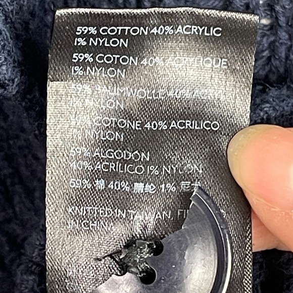 Anthropologie Anchors Away Cardigan Sweater Women XS Cable Knit Nautical Coastal - Picture 6 of 10